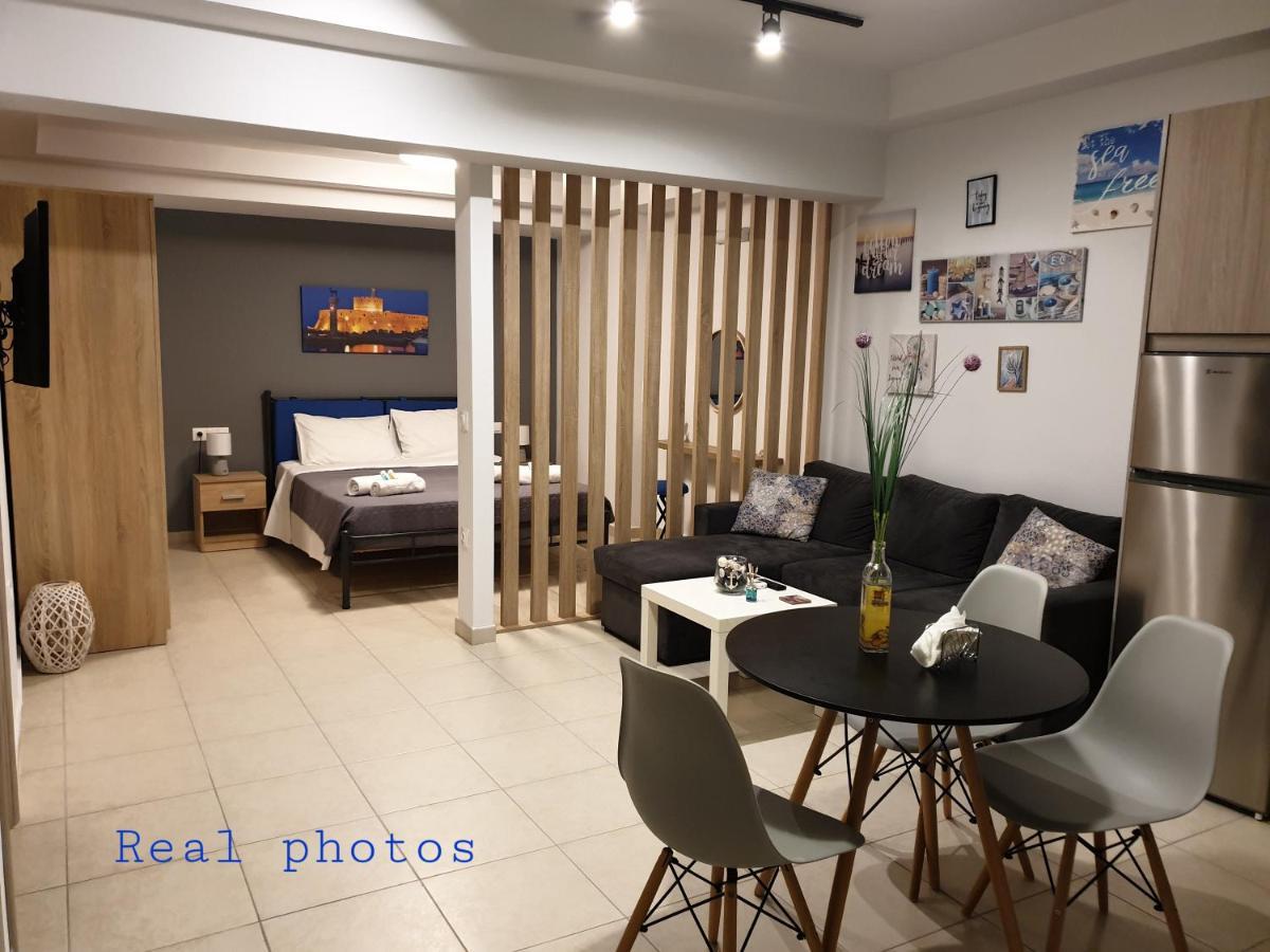 Blue - Comfy Center Rodos Leilighet Asgourou Eksteriør bilde