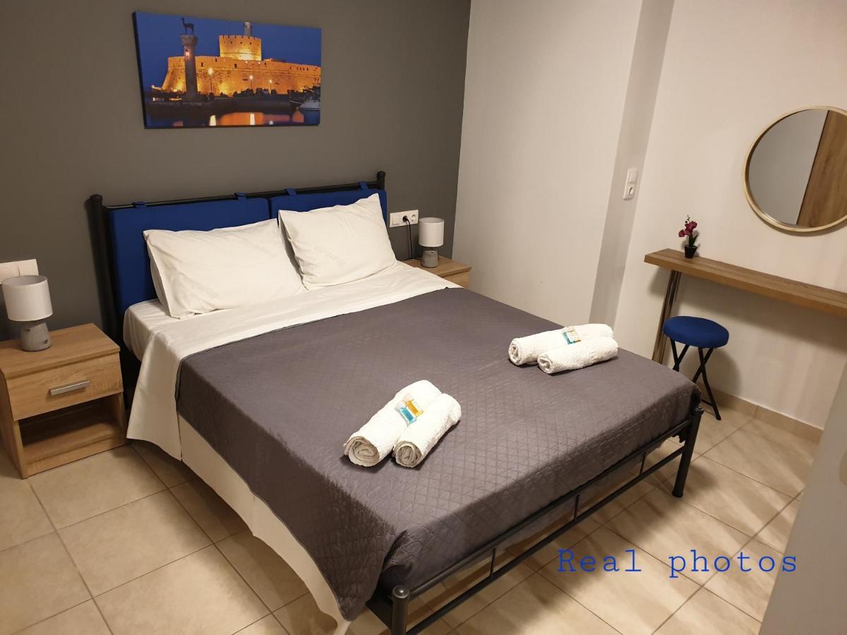 Blue - Comfy Center Rodos Leilighet Asgourou Eksteriør bilde